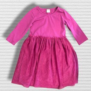 Hanna Andersson Magenta Tulle Skirt Dress Long Sleeve Size 8